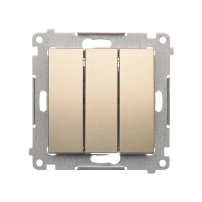 SIMON 54 Trojitý spínač s LED podsvícením (modul) 10AX 230V matná zlatá