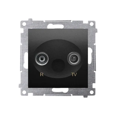 Simon 54 WMDA-01035x-049 R-TV antenna socket, terminal, separated (module), 1dB attenuation; black