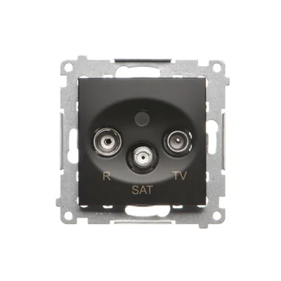 Simon 54 WMDA-02018z-049 Conector de antena de paso R-TV-SAT (módulo); negro
