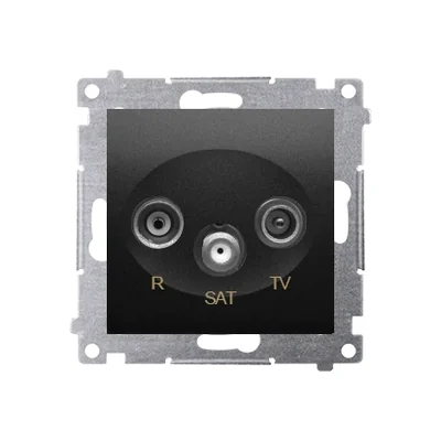 Simon 54 WMDA-02018z-049 R-TV-SAT pass-through antenna socket (module); black