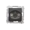 Simon 54 WMDA-02100x-049 R-TV pass-through antenna socket (module), TV and R attenuation 10 dB; black