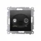 Simon 54 WMDA-07xxxx-049 TV-DATA socket. Two F-type output ports (module). Input frequency 5-1000 MHz; black