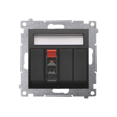 Simon 54 WMDG-01000x-049 Single-ended loudspeaker socket with labeling field (module). Input and output wire cross-section 2.5 mm2; black