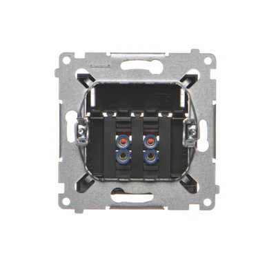 Simon 54 WMDG-02000x-049 2-way loudspeaker socket with labeling field (module). Input and output wire cross-section 2.5 mm2; black