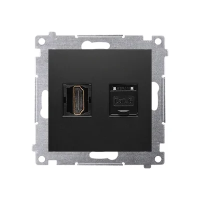 Simon 54 WMDH-01xxx1-049 HDMI + conector RJ45 Cat.6 (módulo); negro