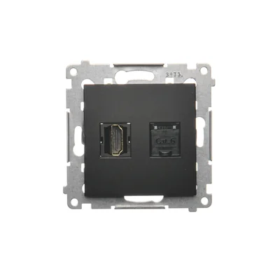 Simon 54 WMDH-01xxx1-049 HDMI + RJ45 Cat.6 (module) ; noir