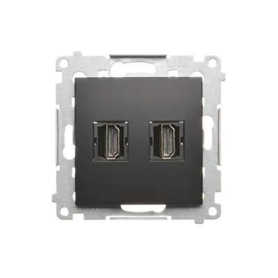 Simon 54 WMDH-0XXXX2-049 Подвійний HDMI-роз'єм (модуль); чорний