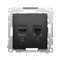 Simon 54 WMDK-0600xx-049 Presa per computer RJ45 categoria 5e + presa telefonica RJ12 (modulo); nera