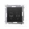 Simon 54 WMDK-0600xx-049 Prise informatique RJ45 catégorie 5e + prise téléphonique RJ12 (module) ; noir