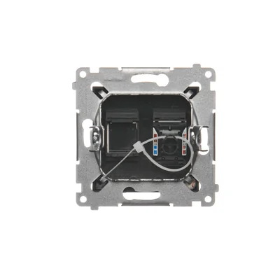 Simon 54 WMDK-0610xx-049 Presa singola per computer RJ45 categoria 6 con otturatore antipolvere (modulo); nera