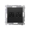 Simon 54 WMDK-0620xx-049 Double RJ45 computer socket category 6, with anti-dust shutter (module); black