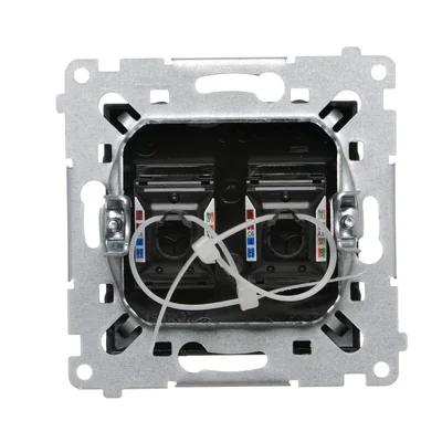 Simon 54 WMDK-0620xx-049 Double RJ45 computer socket category 6, with anti-dust shutter (module); black