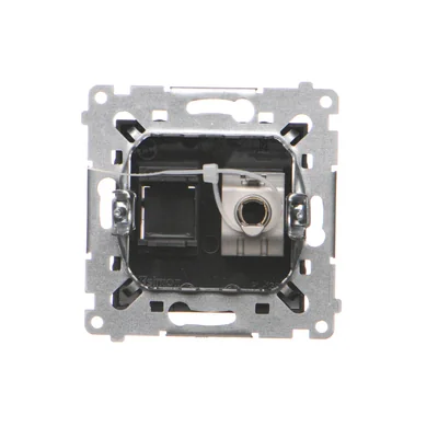 Simon 54 WMDK-0630xx-049 Presa singola per computer RJ45 categoria 6, schermata con otturatore antipolvere (modulo); nera