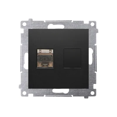 Simon 54 WMDK-0630xx-049 Single computer socket RJ45 category 6, shielded with anti-dust shutter (module); black