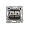 Simon 54 WMDK-0640xx-049 Doppia presa RJ45 per computer, categoria 6, schermata con otturatore antipolvere (modulo); nera