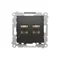 Simon 54 WMDK-0640xx-049 Double RJ45 computer socket category 6 shielded with anti-dust shutter (module); black