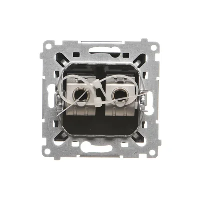 Simon 54 WMDK-0640xx-049 Double RJ45 computer socket category 6 shielded with anti-dust shutter (module); black