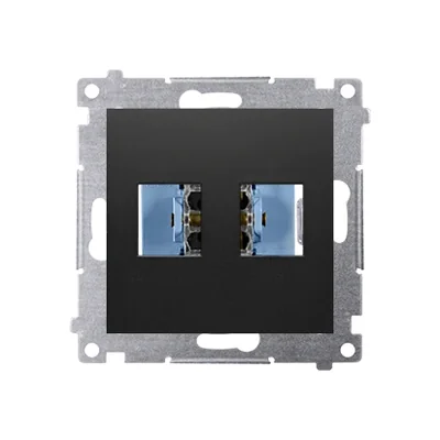 Simon 54 WMDK-P2xxxx-049 Doppelflache Keystone-Datenbuchsenabdeckung (Modul); schwarz