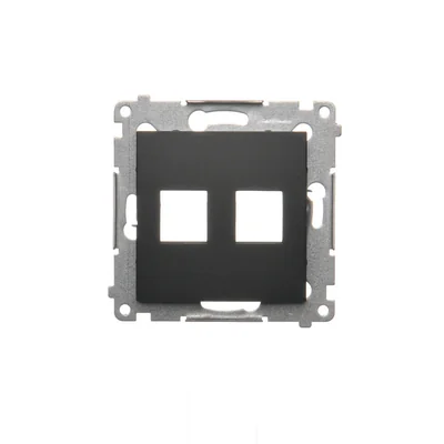 Simon 54 WMDK-P2xxxx-049 Double flat Keystone data socket cover (module); black