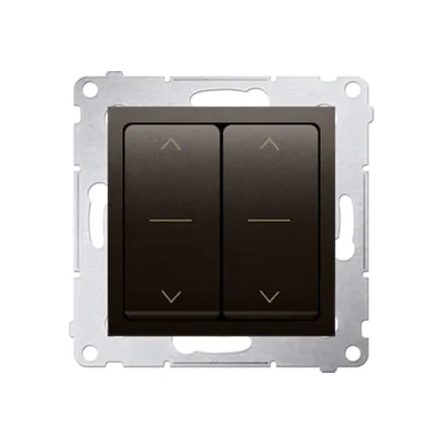 Simon 54 WMDL-042xx2-046 Double roller shutter switch (module) 10A, 250V~, quick connectors. Complete with decorative ring; matte bronze
