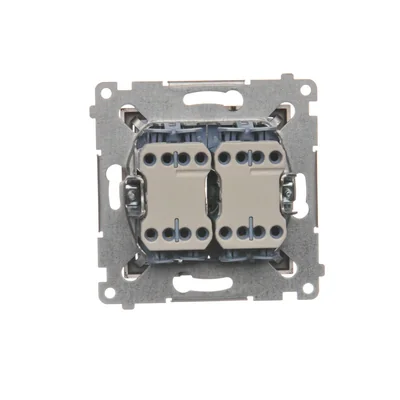 Simon 54 WMDL-042xx2-046 Double roller shutter switch (module) 10A, 250V~, quick connectors. Complete with decorative ring; matte bronze