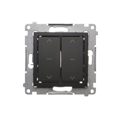 Simon 54 WMDL-042xx2-049 Double roller shutter switch (module) 10A, 250V~, quick connectors. Complete with decorative ring; black