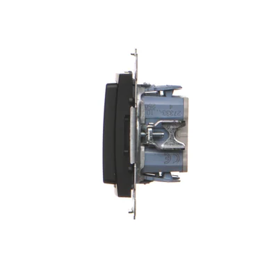Simon 54 WMDL-042xx2-049 Double roller shutter switch (module) 10A, 250V~, quick connectors. Complete with decorative ring; black