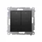 Simon 54 WMDL-042xx2-049 Interruttore doppio per tapparella (modulo) 10A, 250V~, connettori rapidi. Completo di anello decorativo; nero
