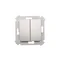 Simon 54 WMDL-06020x-043 Interruptor doble para escaleras sin pictograma (módulo) 10AX, 250V~, terminales de tornillo; plata mate