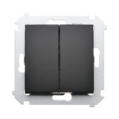 Simon 54 WMDL-06020x-049 Double stair switch without pictogram (module) 10AX, 250V~, screw terminals; black