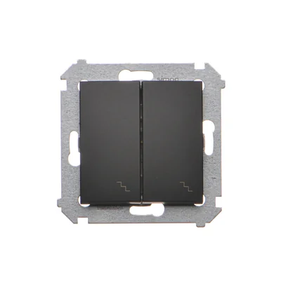 Simon 54 WMDL-0602xx-049 Interruttore doppio per scale (modulo) 10AX, 250V~, morsetti a vite; nero