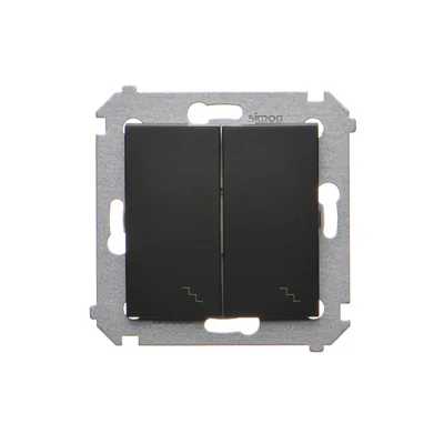 Simon 54 WMDL-0612xx-049 Double staircase switch with illumination (module) 10AX, 250V~, screw terminals; black