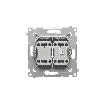 Simon 54 WMDL-07020x-011 Conector de doble cruz sin pictograma (módulo) 10AX, 250V~, conectores rápidos; blanco