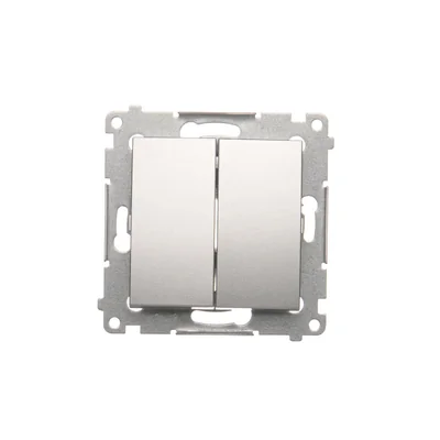 Simon 54 WMDL-07020x-043 Connecteur double en croix sans pictogramme (module) 10AX, 250 V~, connecteurs rapides ; argent mat