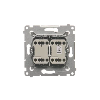 Simon 54 WMDL-07020x-043 Connettore a doppia croce senza pittogramma (modulo) 10AX, 250V~, connettori rapidi; argento opaco