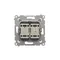 Simon 54 WMDL-07020x-043 Doppelkreuzstecker ohne Piktogramm (Modul) 10AX, 250V~, Schnellverbinder; matt silber