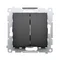 Simon 54 WMDL-07020x-049 Conector de doble cruz sin pictograma (módulo) 10AX, 250V~, conectores rápidos; negro