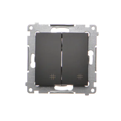 Simon 54 WMDL-0702xx-049 Conector cruzado doble (módulo) 10AX, 250V~, conectores rápidos; negro