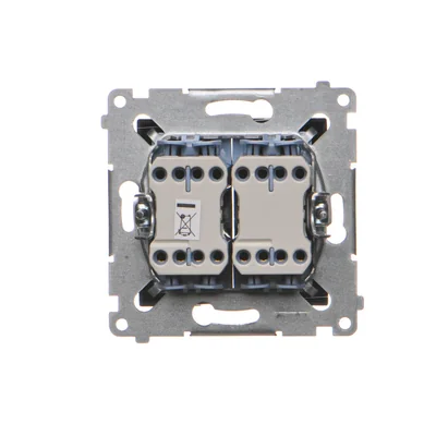 Simon 54 WMDL-0702xx-049 Conector cruzado doble (módulo) 10AX, 250V~, conectores rápidos; negro