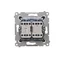 Simon 54 WMDL-0702xx-049 Conector cruzado doble (módulo) 10AX, 250V~, conectores rápidos; negro
