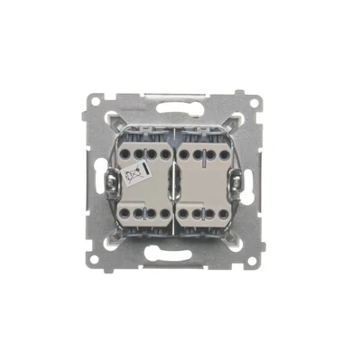 Simon 54 WMDL-07120x-011 Double cross switch with illumination without pictogram (module) 10AX, 250V~, quick connectors; white