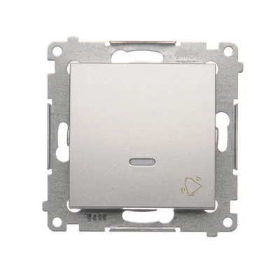 Simon 54 WMDL-091x2x-043 Bouton de sonnette avec rétroéclairage LED (module) 16AX, 250 V~, bornes à vis ; argent mat