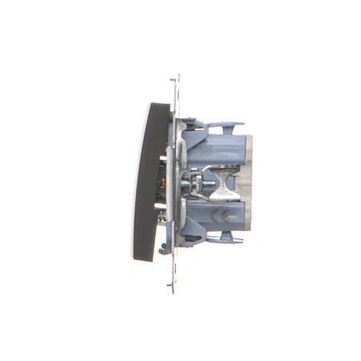Simon 54 WMDL-0P03xx-049 Pulsante singolo, senza pittogrammi (modulo), 10AX, 250V~, connettori rapidi; nero