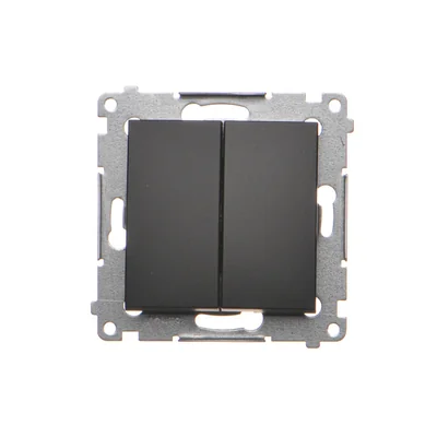 Simon 54 WMDL-0P1xx2-049 Double push-button without pictogram (module) 10AX, 250V~, quick connectors; black