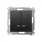 Simon 54 WMDL-551xxx-049 Interruptor tipo vela con iluminación LED y versión IP44 (módulo) 10AX, 250V~, conectores rápidos; negro *Incluye inserto DU1W