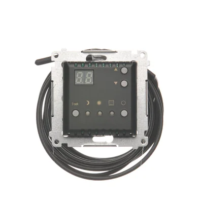Simon 54 WMDR-14xxx1-049 Regulátor teploty s displejem a externím čidlem (modul) 16(2) A, 230V~; černý *Externí čidlo (sonda) je součástí balení