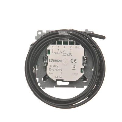 Simon 54 WMDR-14xxx1-049 Temperature controller with display and external sensor (module) 16(2) A, 230V~; black *External sensor (probe) included