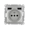 Simon 54 WMDW-001111-043 Presa con caricatore integrato 2xUSB (modulo), 2,1 A, 5 V CC, 230 V; argento opaco Ritirato dall'offerta - fino ad esaurimento scorte