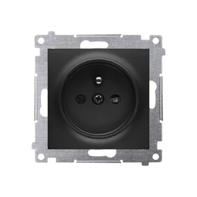 Simon 54 WMDW-00111x-049 Socket outlet with grounding and shutters (module) 16A, 250V~, screw terminals; black