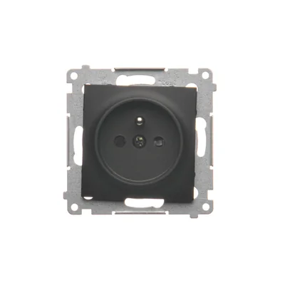 Simon 54 WMDW-00111x-049 Socket outlet with grounding and shutters (module) 16A, 250V~, screw terminals; black
